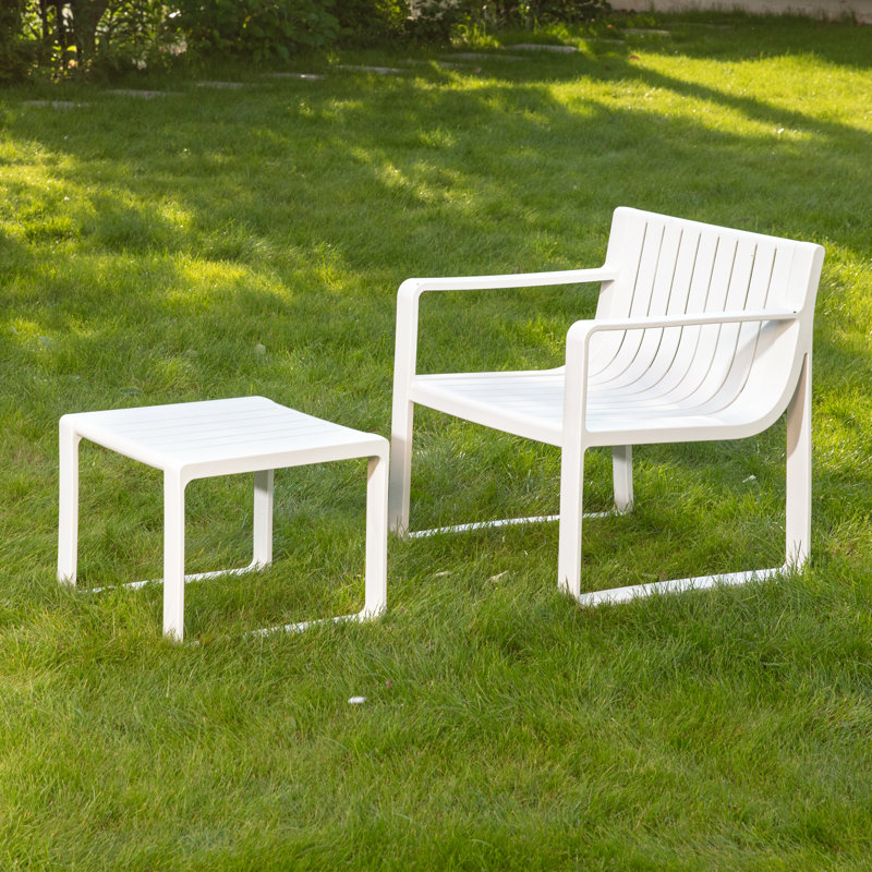 werph Outdoor Patio Furniture Set, Patio Chairs with Outdoor Table, White