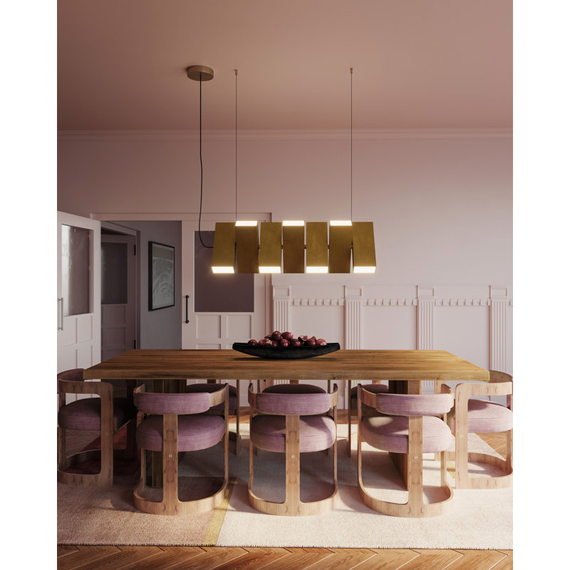 Luminaire suspendu linéaire 35 po Domino, Laiton, Laiton