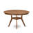 7-Pc Kitchen Table Set consists of a Pedestal Breakfast Table and 6 Light Tan Linen Fabric Chairs with Padded Back- Antique Walnut-1671050812-1671050815-1650841325