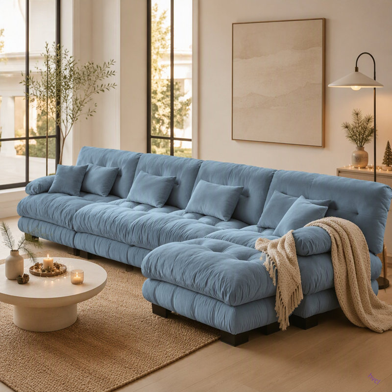 Combinaison libre, canapé modulaire modulaire, canapé pour le salon, confortable avec repose-pieds convertible, chenille