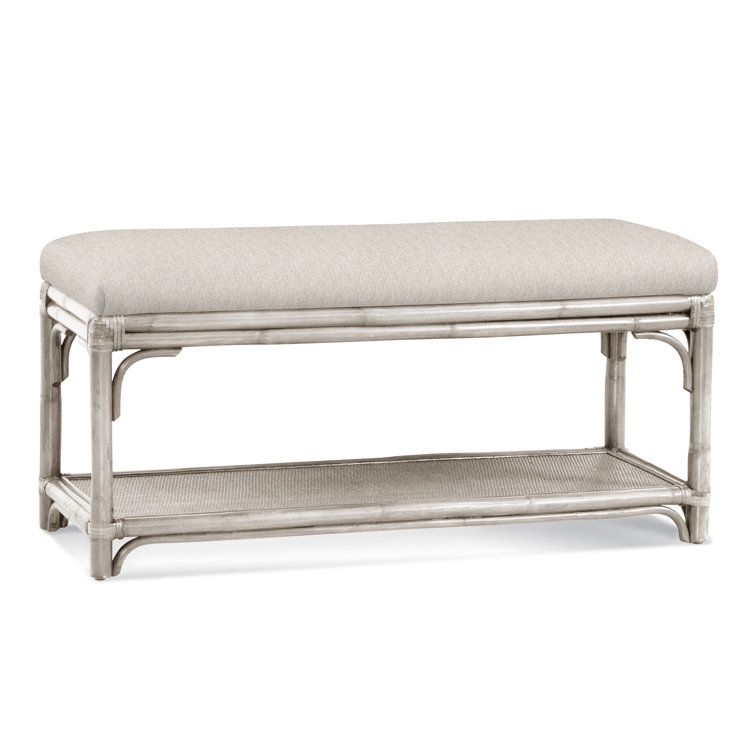 Summer Retreat Wicker Shelf Storage Bench