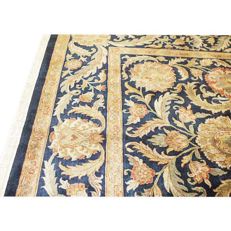 High-Quality Hand-Knotted Navy Area Rug