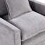 Fauteuil gris en chenille - assise profonde avec coussins à deux couches, structure en bois pour une expérience relaxante assise en bois massif confortable, palette de couleurs