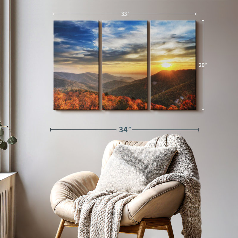 " Shenandoah Sundown " on, 20" H x 33" W x 1.25" D