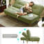 Coussin en velours côtelé vert-63890109