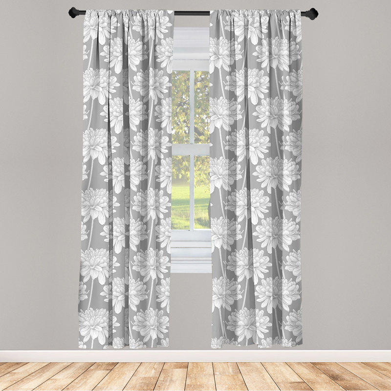  Paire de rideaux semi-transparents avec passe-tringle Dahlia, 28 po x 63 po