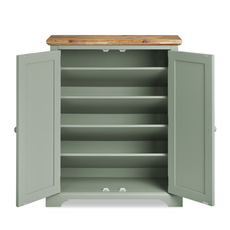 20 Pair Shoe Storage, Sage Green/Brown