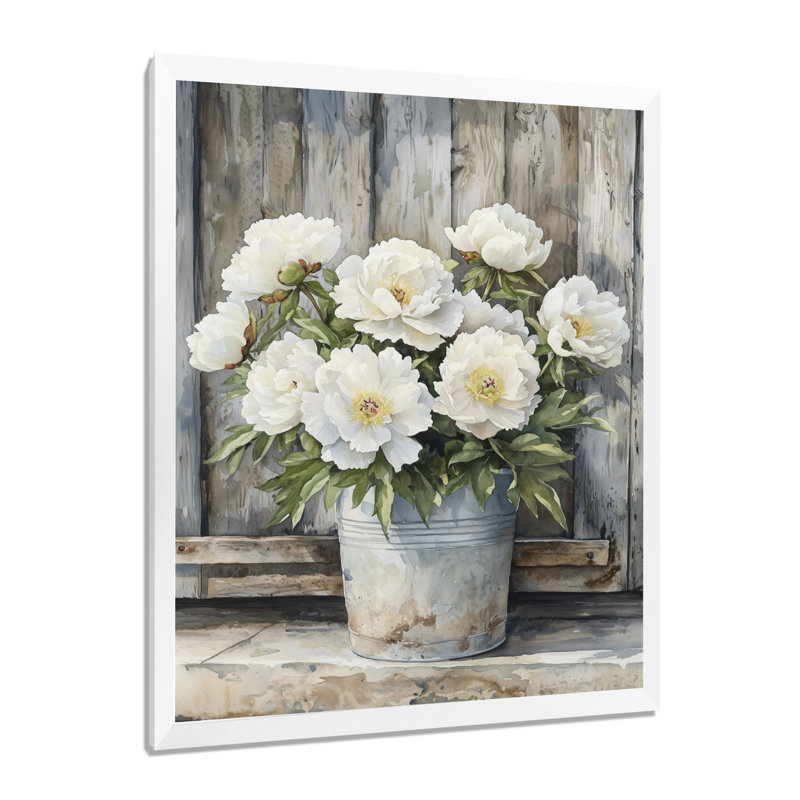Albrightsville - impressions sur toile florales, Impression d'un seul cadre photo, H 44 po x l 34 po, Blanc