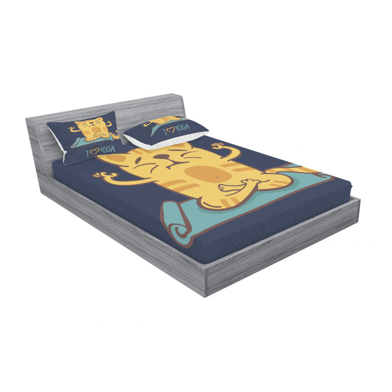Ensemble de draps i love yoga, Ensemble de draps pour lit double avec un drap-hou