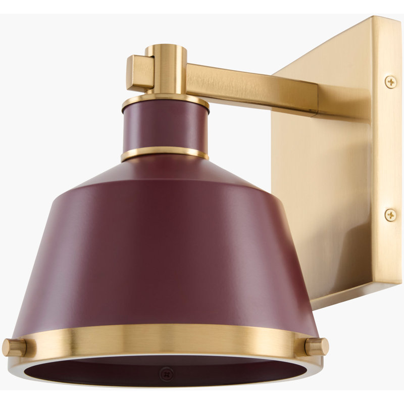 Krystofer Armed Sconce, Red/Brass