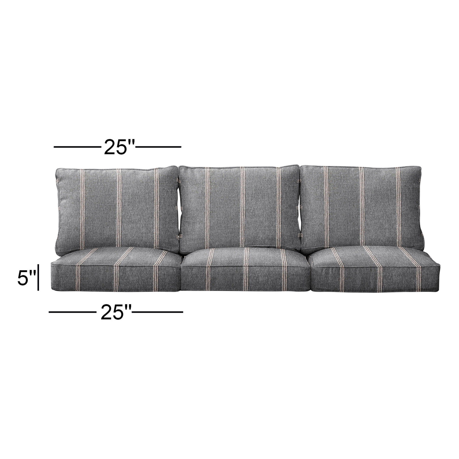 Lengthen 30" Sunbrella® Seat and Back Cushion, 25" W x 25" D, Tan