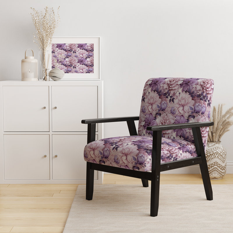 Chaise d'appoint florale Cobalt, Motif victorien délice floral éthéré