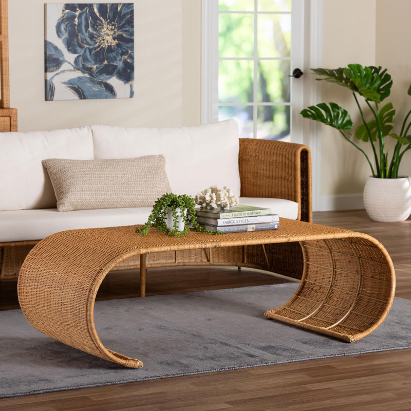 Table basse en rotin naturel Bali & Pari Palm Waterfall