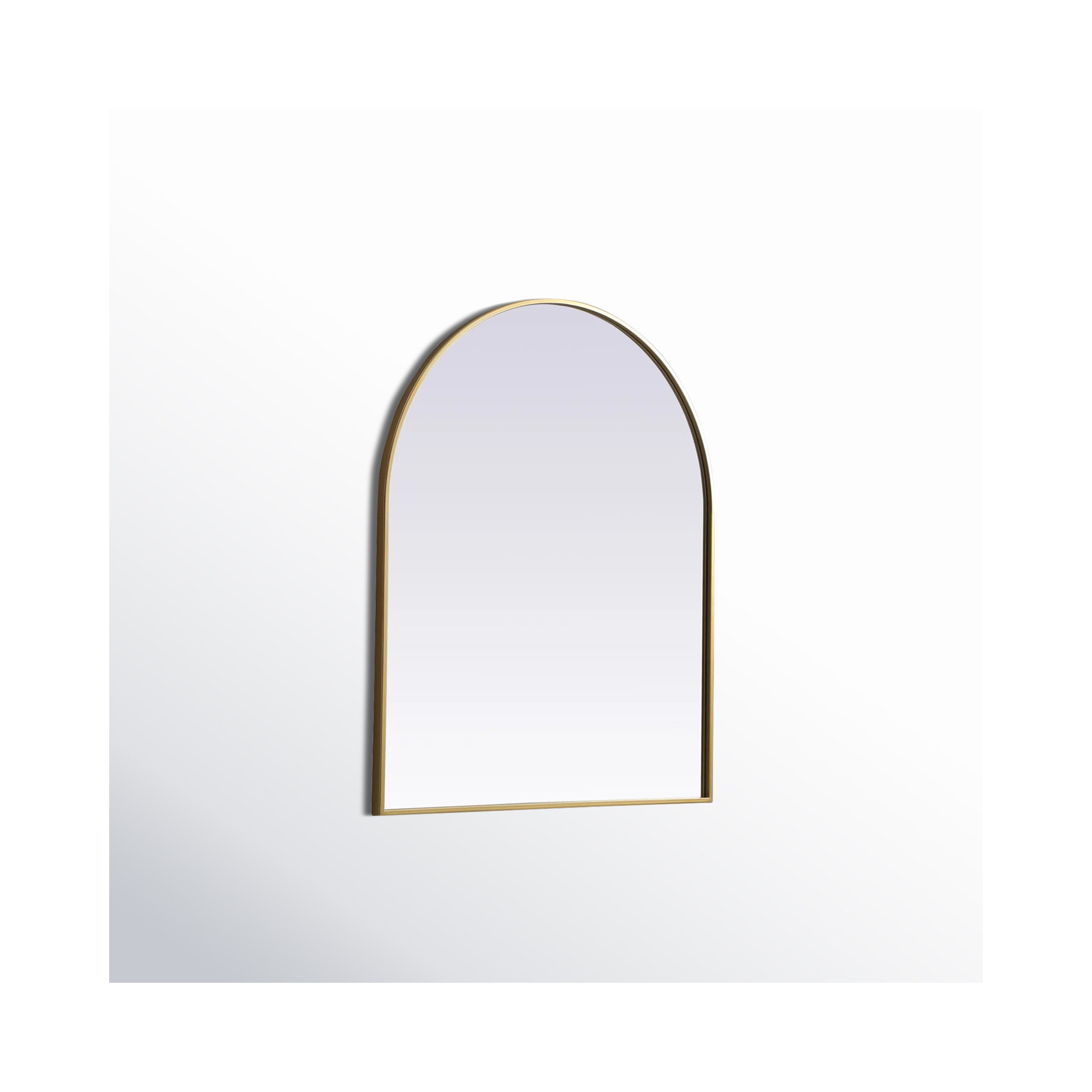 Sabine Metal Arch Wall Mirror, 36" x 30", Brass