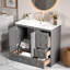 Meuble-lavabo autoportant avec lavabo en céramique, 4 tiroirs et armoire-1511384672