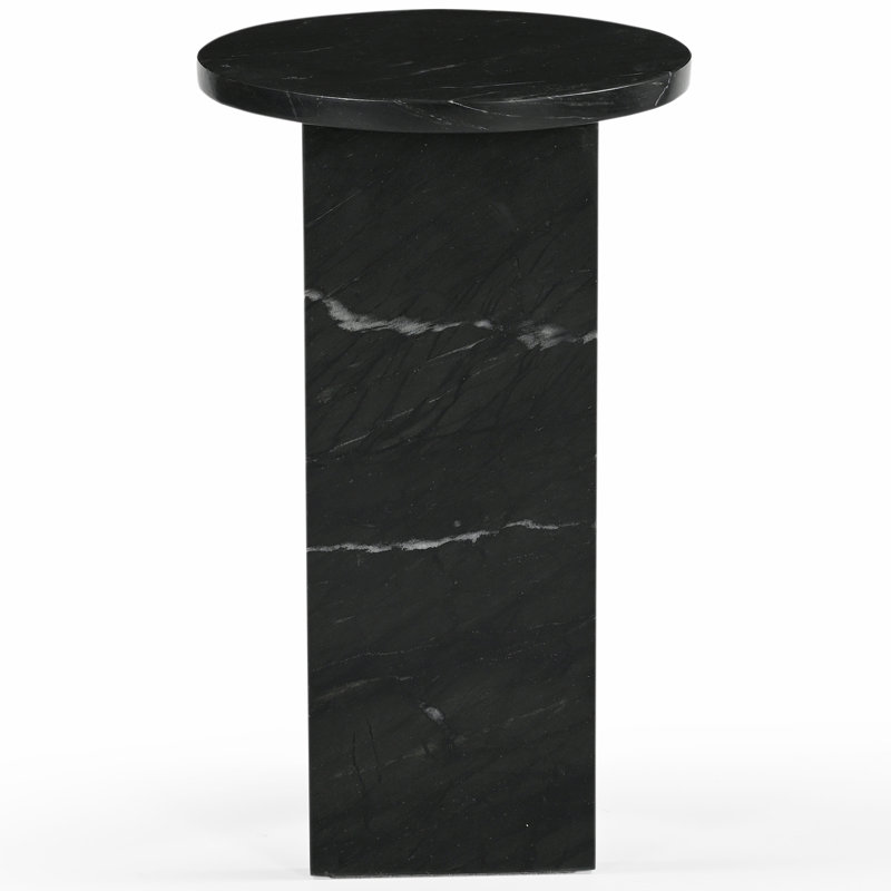 Devlin Marble Drink Table, Black