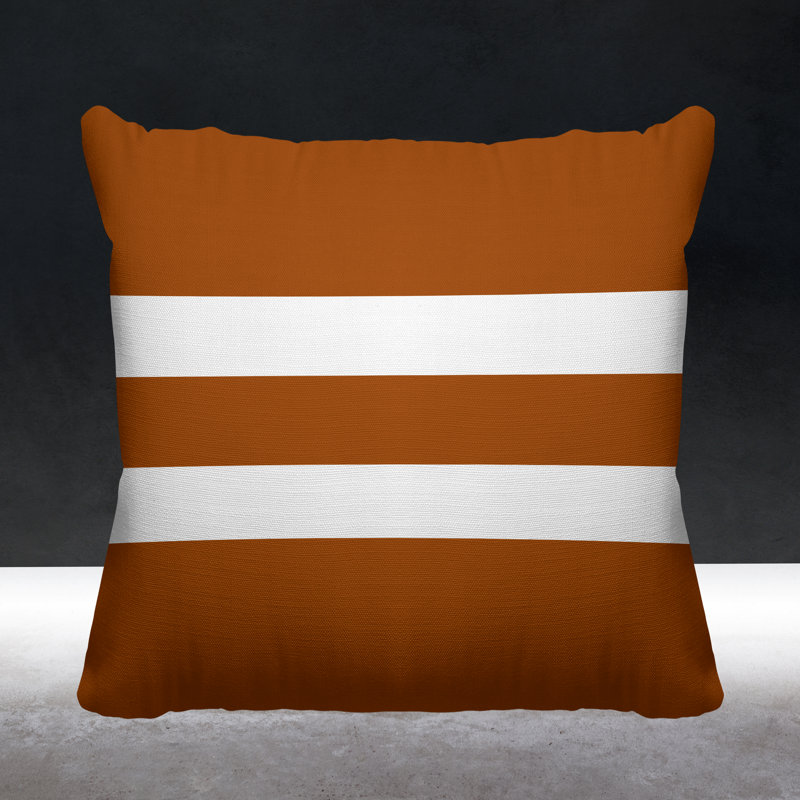Coussin décoratif intérieur / extérieur Kyson, L 15 po x H 15 po, Orange brûlé
