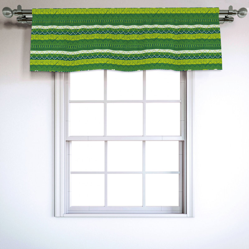 Sateen Striped Ruffled Window Valance