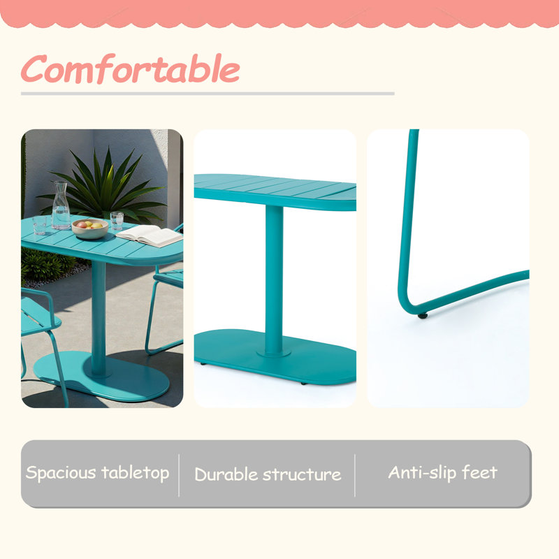 BISTRO SET，STURDY STRUCTURE, Teal