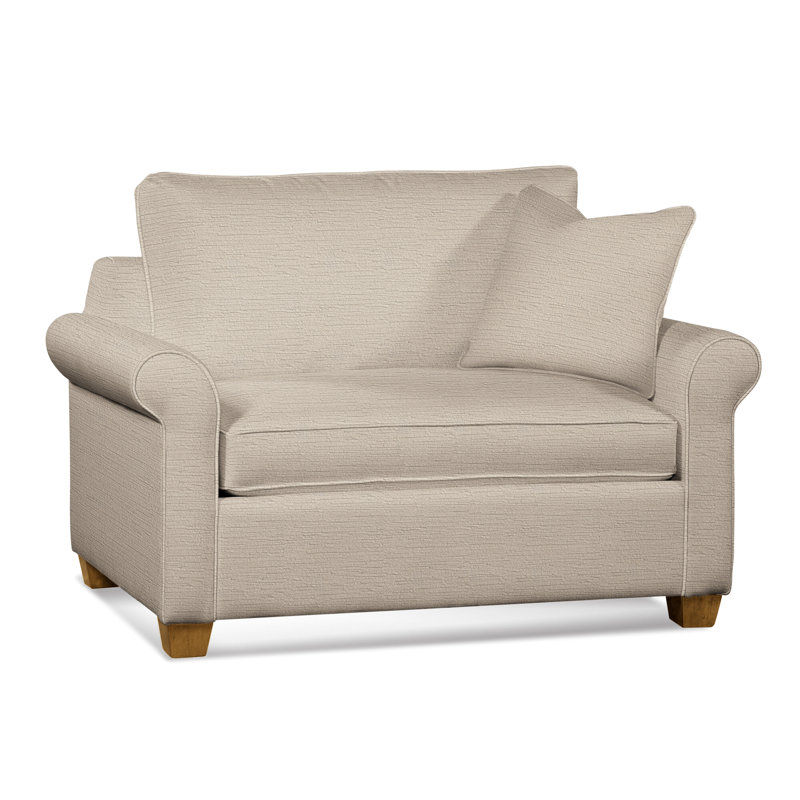 Park Lane Sleeper Sofa, Innerspring Mattress, Havana Finish, Beige Performance Fabric; 0851-73