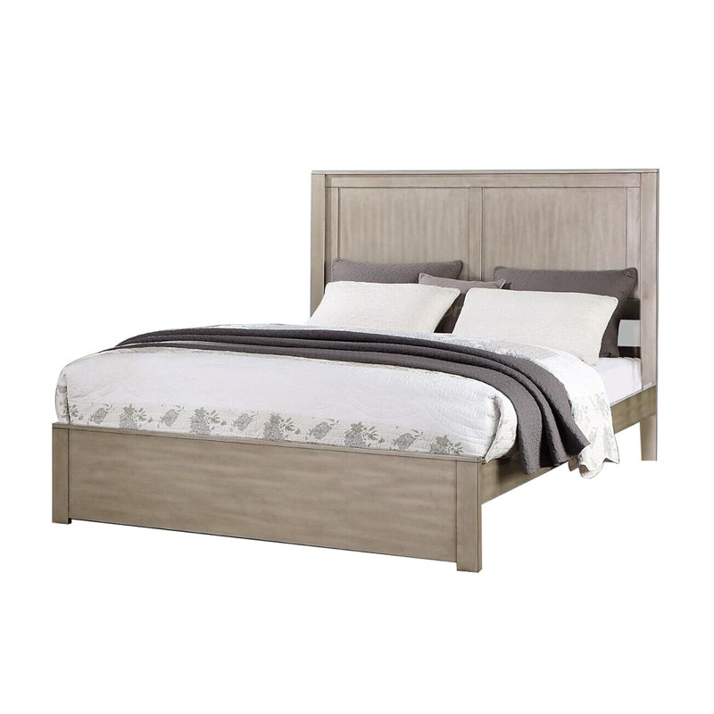 Tête de lit en bois avec 2 panneaux et tête de lit, Brun clair, Grand