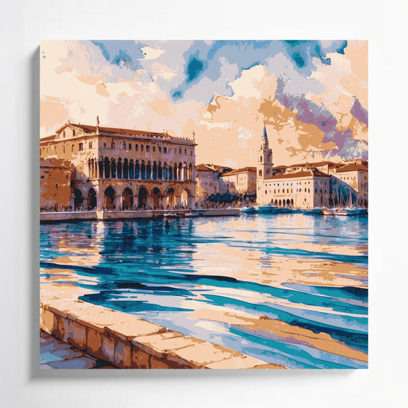 Cities Split Croatia Beige Canvas Wall Art, 16" H x 16" W