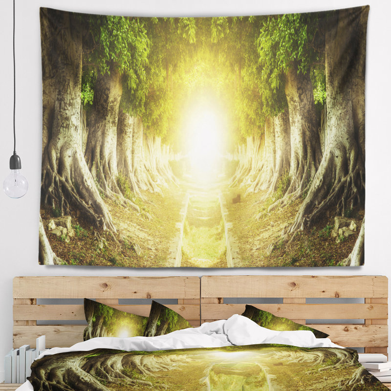 Tapisserie «Landscape Green Tunnel Tree», H 32 po x l 39 po