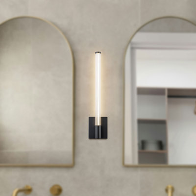 Maxe 24-in Black Dimmable LED Wall Sconce