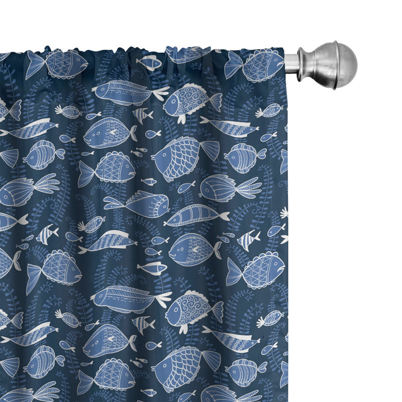 Ocean Semi-Sheer Rod Pocket Curtain Panels, 28" x 63"
