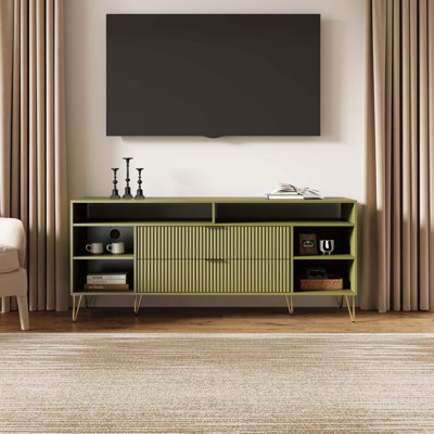 Meuble télé en vert olive
