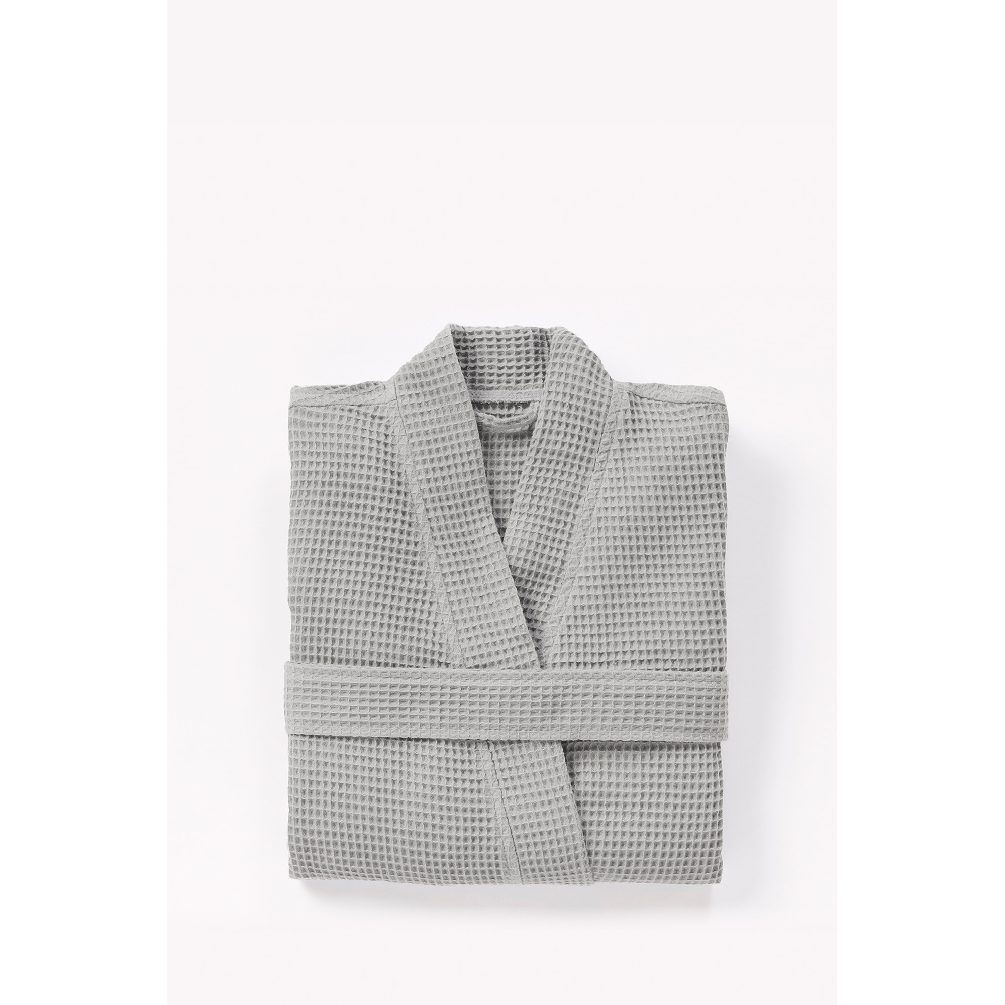 Unisex Organic Waffle Robe, Fog, Small/Medium