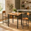 Ensemble de salle à manger industriel 3 pièces avec table carrée et tabourets, design gain de place pour les petites cuisines et les maisons modernes