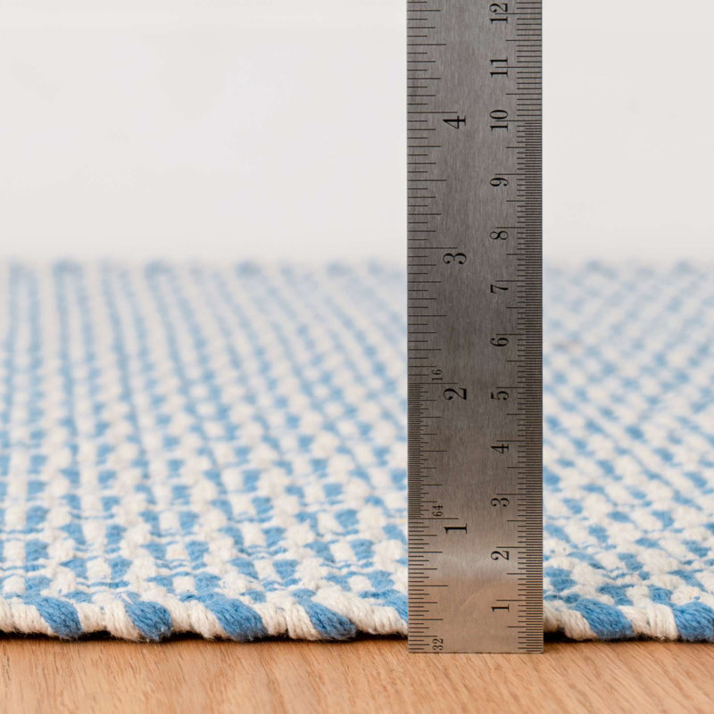 Miss Muffet Kit Kemp x Annie Selke Miss Muffet Handwoven Cotton Rug, Rectangle 5' x 8', French Blue