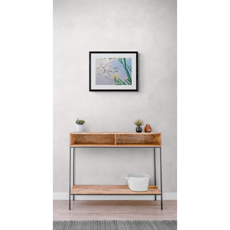 Iris And Lily Pad Design Print by Bruce Heinemann