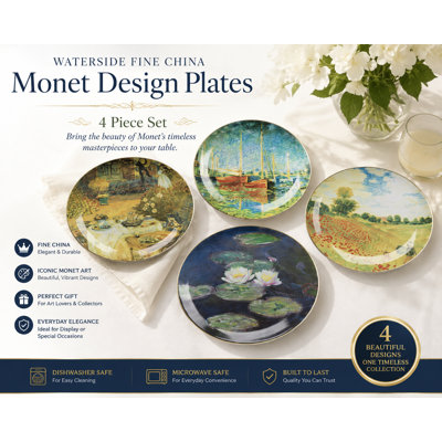 Waterside Claude Monet Porcelain Plate Set