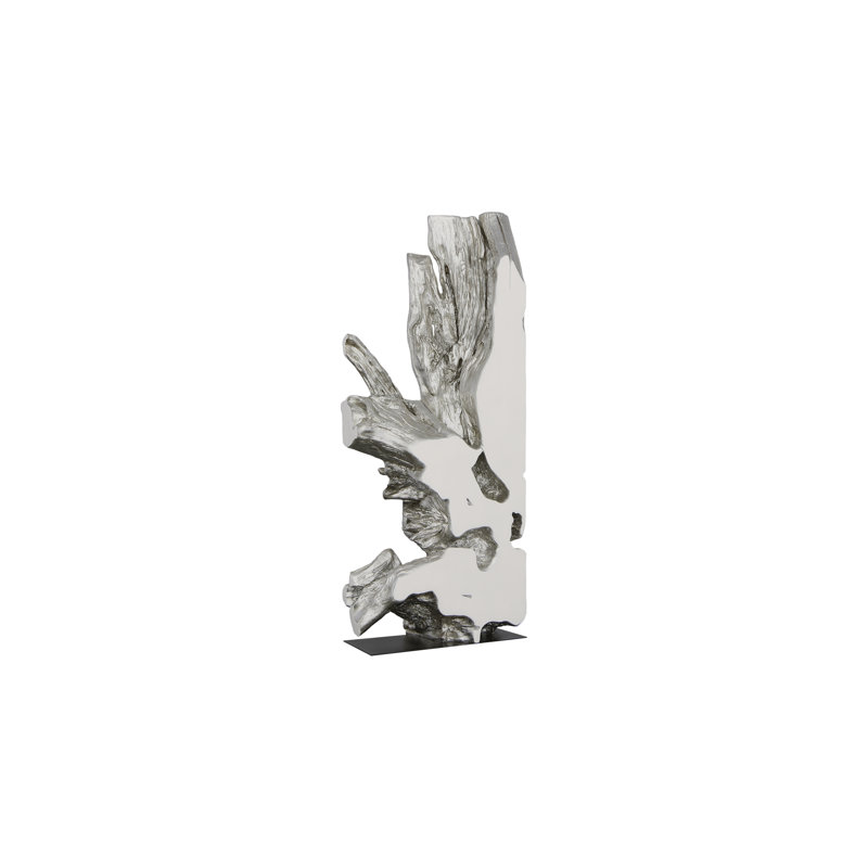 Sculpture Freeform en résine feuille d'argent