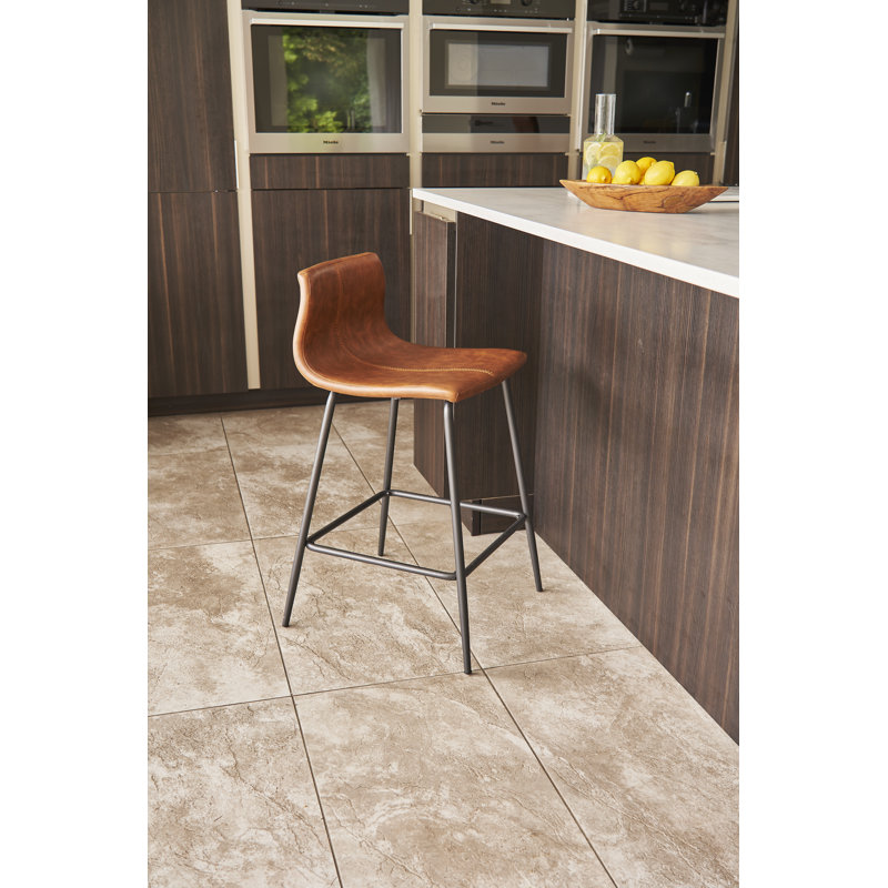 Encinas Upholstered Counter Stool, Tan