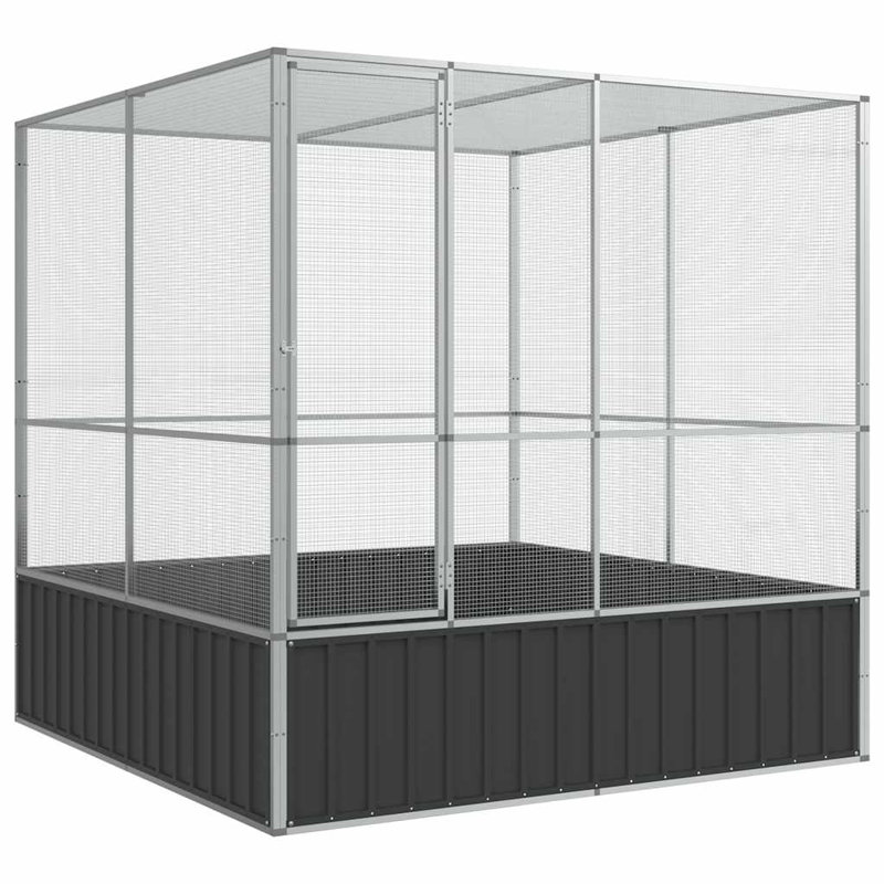 Cage d'extérieur aviaire en acier galvanisé verrouillable, H 68,11 po x l 51,57 po x P 26,38 po