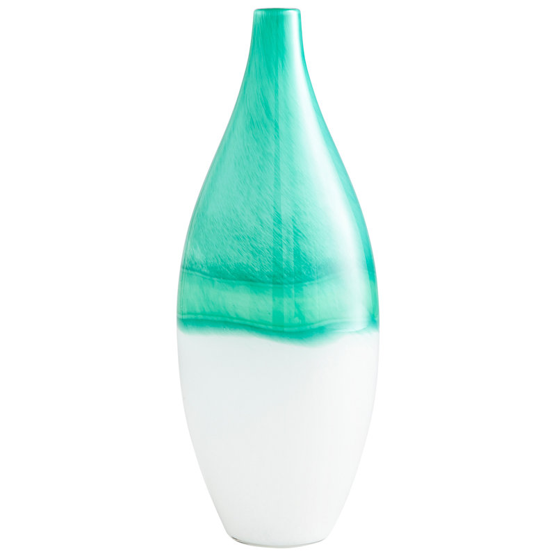 Vase de table en marbre glacé, H 16 po x l 6,25 po x P 6,25 po