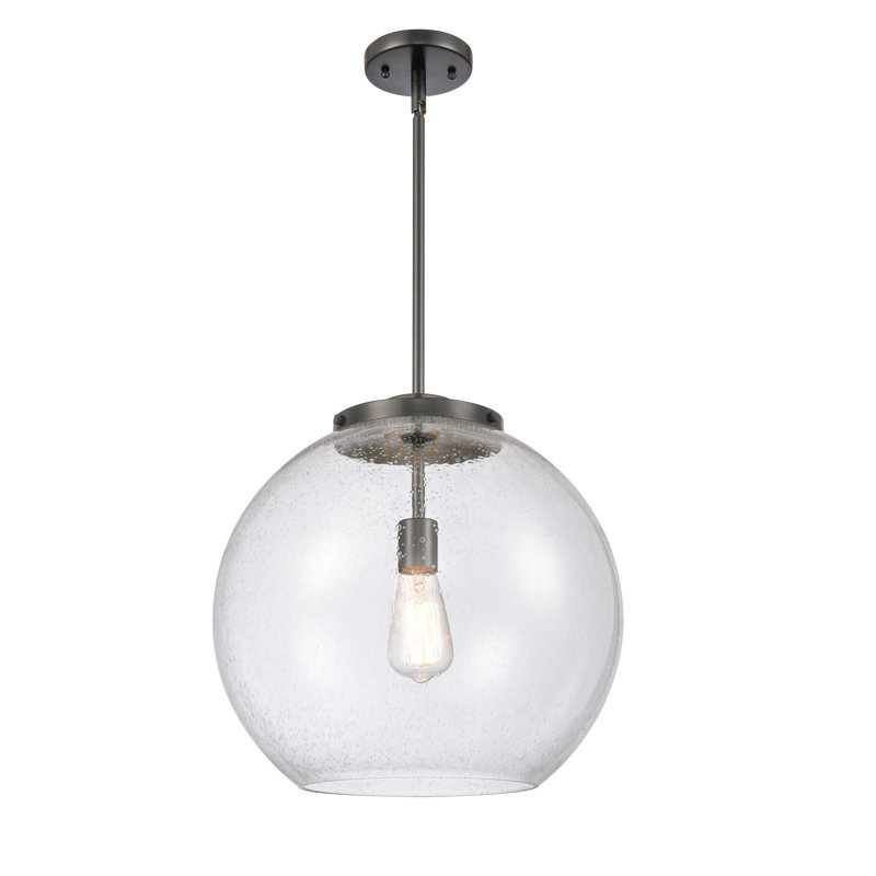 Luminaire sphère suspendu à 1 lumière Ralph, Noir mat