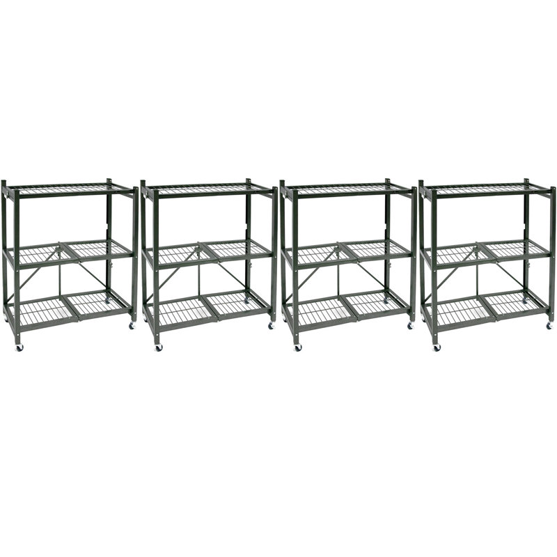 35.4'' W Metal Shelving Unit with Wheels