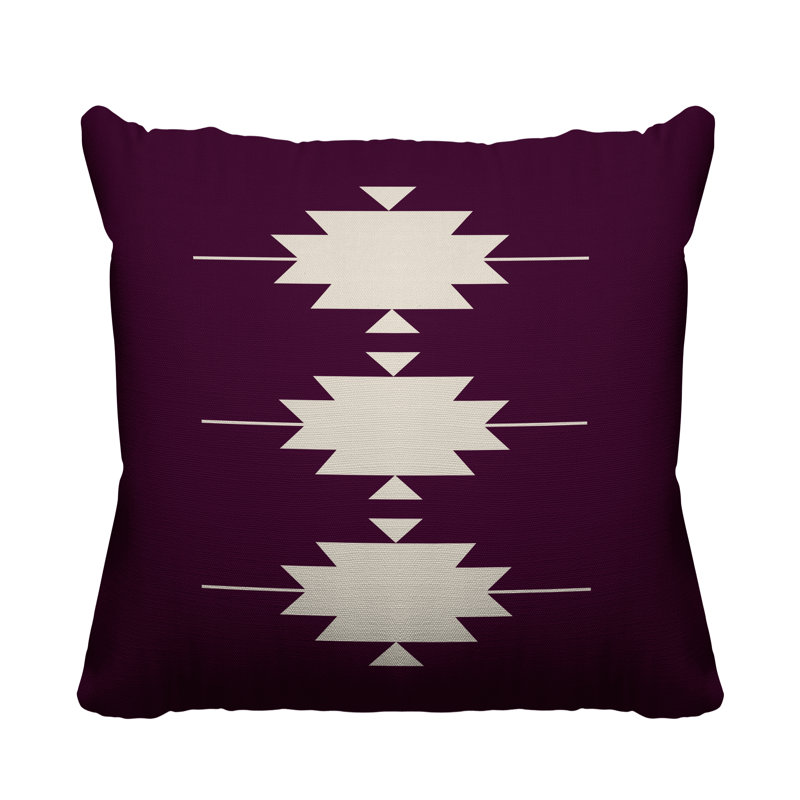 Coussin intérieur / extérieur Sike Southwestern, L 15 po x H 15 po, Mauve
