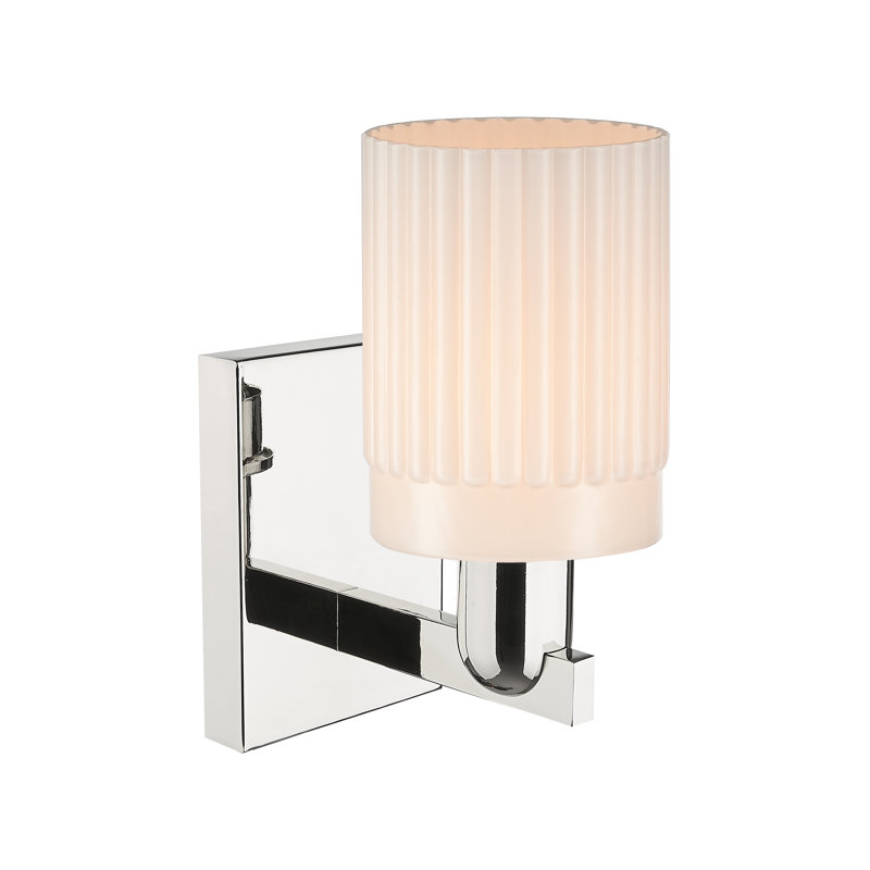 Hadley - 1 lumière - abat-jour transparent - applique, Nickel poli / blanc