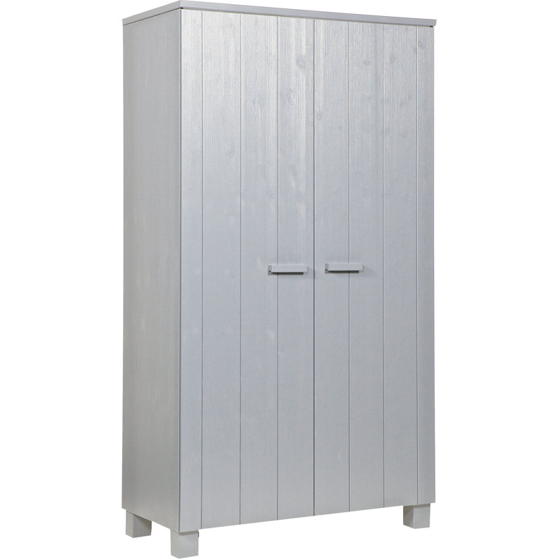 Sarcoxie 2 Door Wood Wardrobe, Concrete Grey