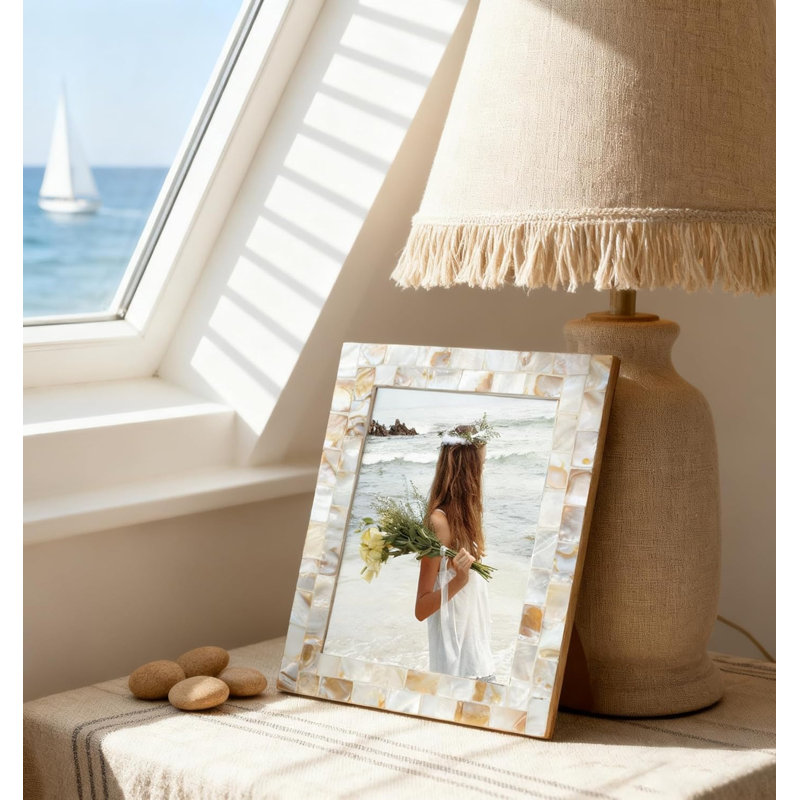 8x10 Natural White Plate Picture Frame
