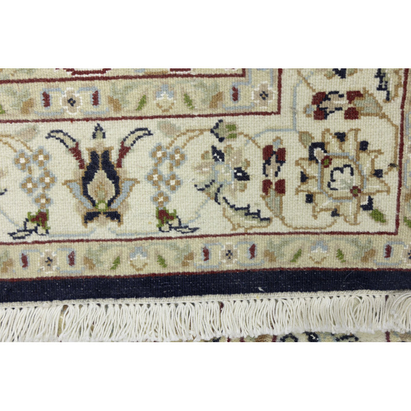 Tapis bleu Marinoii Indo Nain, Carré 3 pi