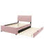 Lit plateforme double en velours avec lit gigogne-474202585