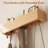 Solid Wood Wall Mounted Coat Rack with Shelf and Hidden Hooks, Floating Entryway Organizer with 5 Hooks for Coats Keys Bags Bathroom Bedroom-236094769