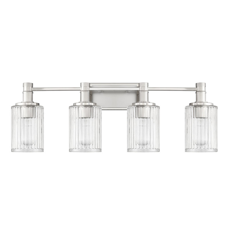  Éclairage pour salle de bain 4 lumières Concord en argent et nickel poli, H 10,5 po x l 30,75 po x P 30,75 po