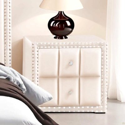 Table de chevet 1 pièce Beige